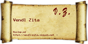 Vendl Zita névjegykártya