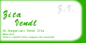 zita vendl business card